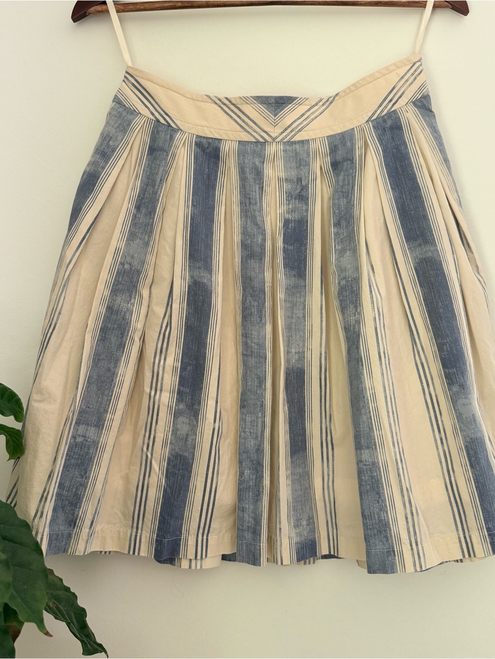 Maeve Blue and Cream Striped Skirt - Size 4